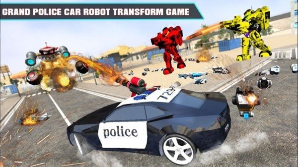 警车改造机器人手游游戏