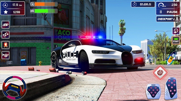 警车追逐停车游戏