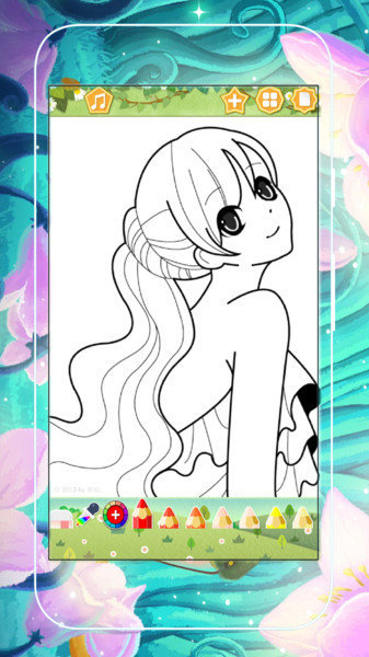 美少女涂色画游戏