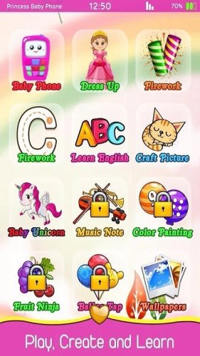 粉红公主婴儿电话app游戏