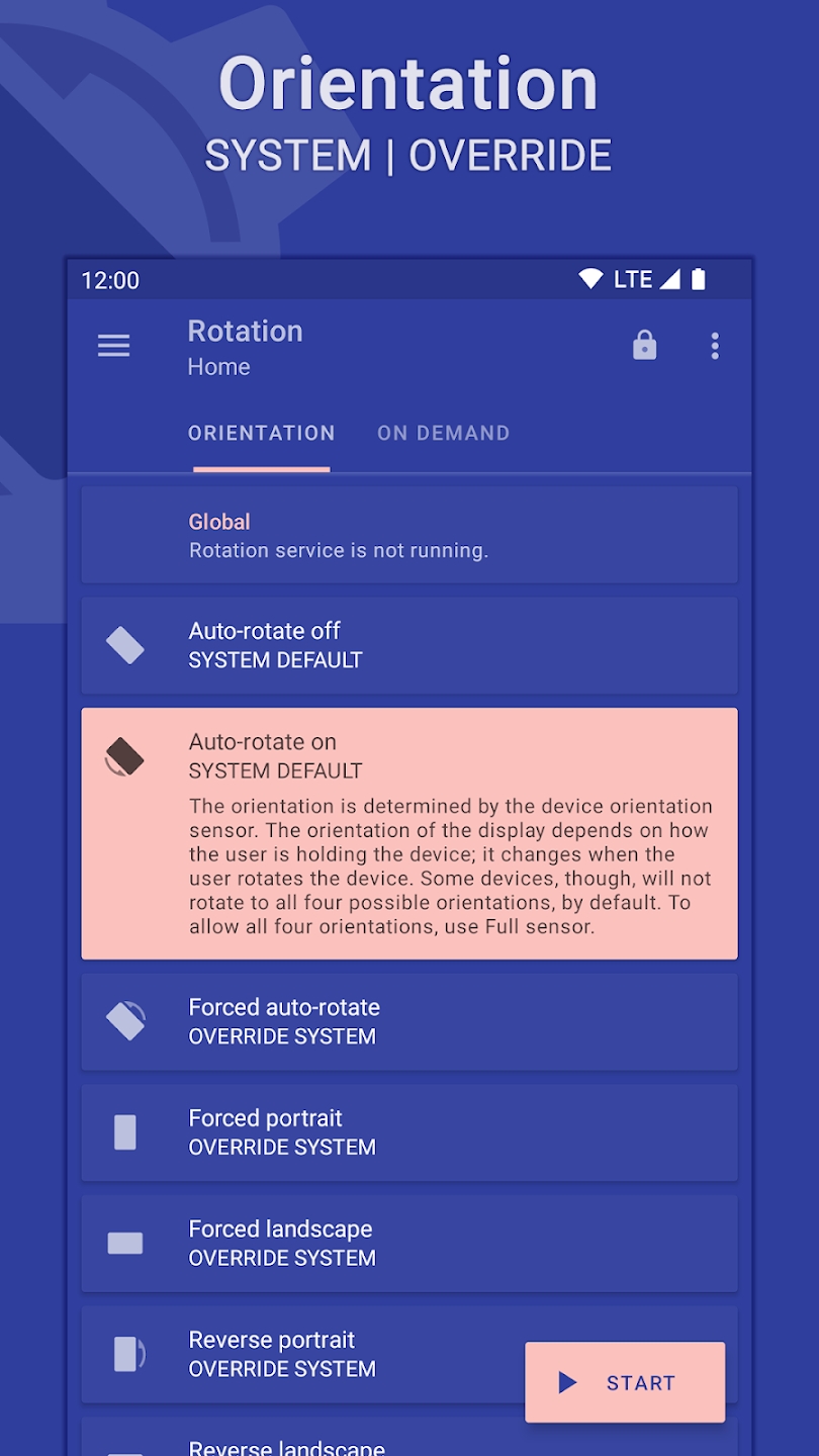 rotation强制横屏APP