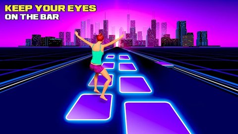 瓷砖与球跳跃女孩游戏