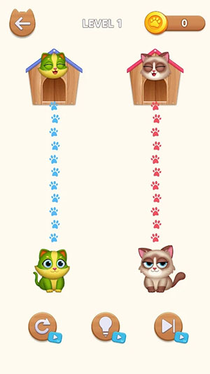 猫咪冲刺画线到家游戏