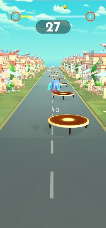 蹦床跳跃跑游戏