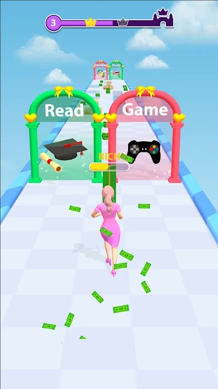 金钱运行音乐竞赛3D游戏