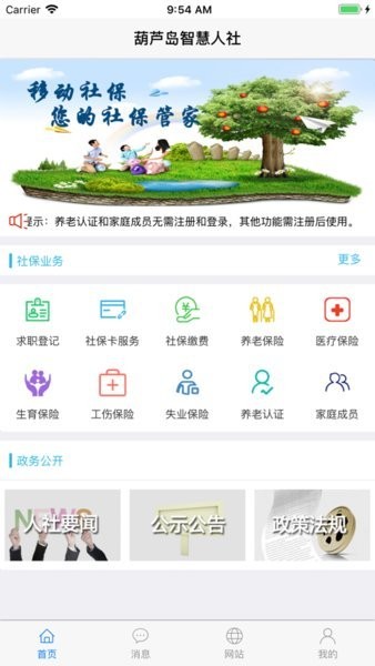 葫芦岛移动社保养老认证APP