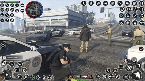 警察驾驶城市追逐游戏
