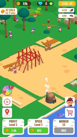 丛林生存建设者大亨(Idle Jungle Survival Builder Tycoon) 第1张图
