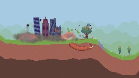 像素死亡战虫(Prehistoric worm)游戏