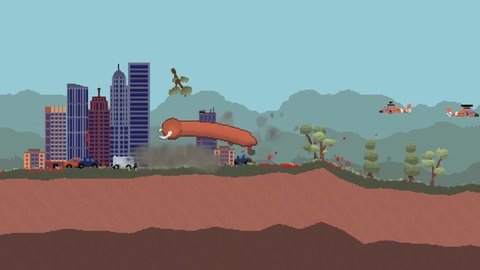 像素死亡战虫(Prehistoric worm)游戏