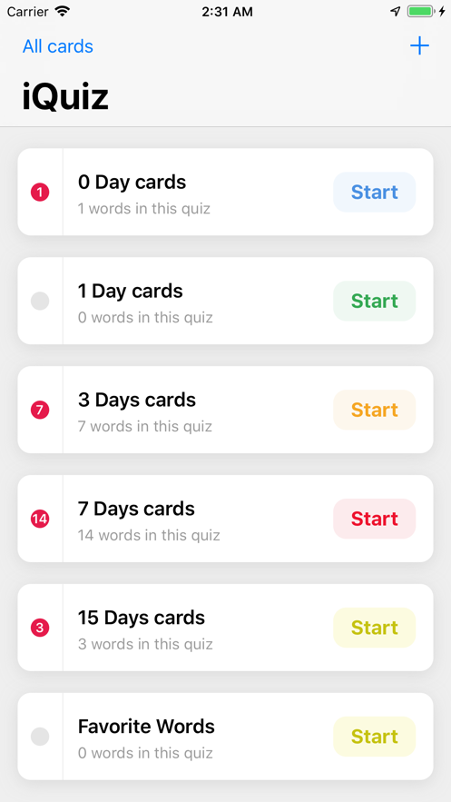 iQuiz Flashcards 第1张图