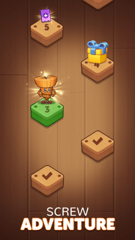 木螺母和螺栓拼图(Wood Nuts & Bolts Puzzle) 第1张图