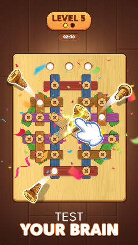 木螺母和螺栓拼图(Wood Nuts & Bolts Puzzle)游戏
