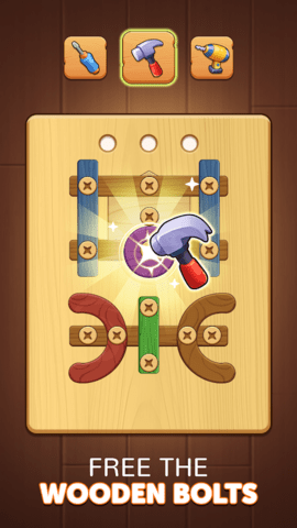 木螺母和螺栓拼图(Wood Nuts & Bolts Puzzle)游戏